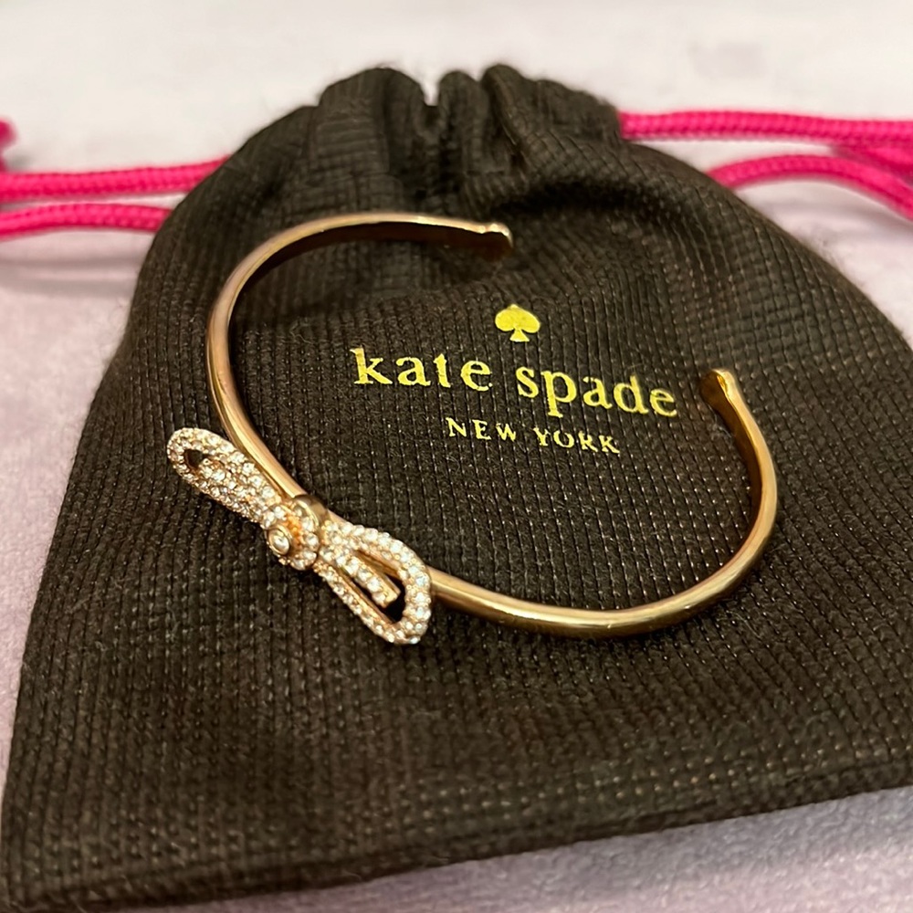 Kate Spade bow bracelet in Rose gold with crystal detail